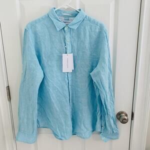 Denim & Flower Shirt Mens Large Linen Collection Long Sleeve Lightweight NWT